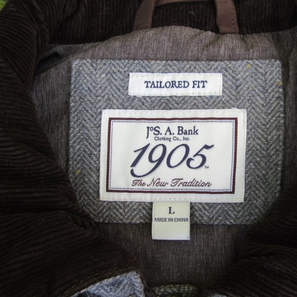 Men's Size Large Jos A Bank Tailored Fit Gray Quilted Wool Blend Vest - Picture 9 of 12